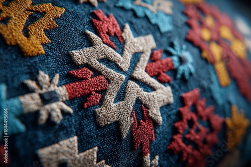 Vibrant Geometric Pattern Featuring Colorful Rhombuses and Intricate Designs Generative AI