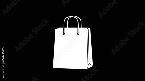Simple White Paper Shopping Bag with Handles.