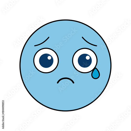 Cute emoji face with teary eyes