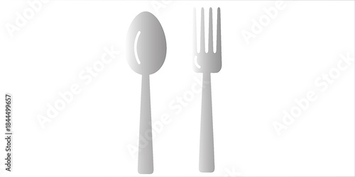 illustration of simple cutlery existing of fork, knife and spoon