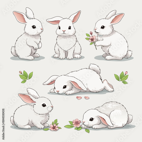 Cute White Bunnies Collection.