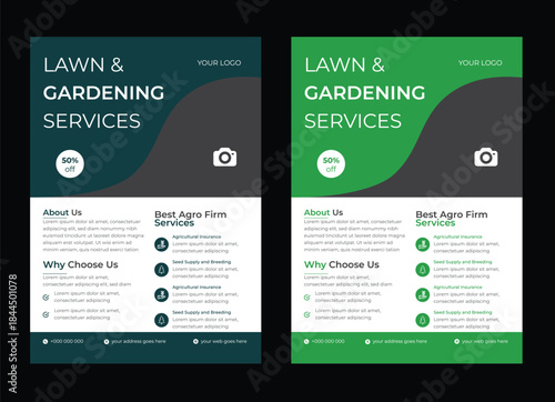 lawn and garden flyer design template landscaping services Tree and gardening service poster Agro farm service flyer Lawn and gardening service flyer design This editable social media flyer template e