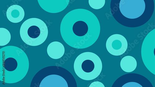 Abstract circles in shades of blue green