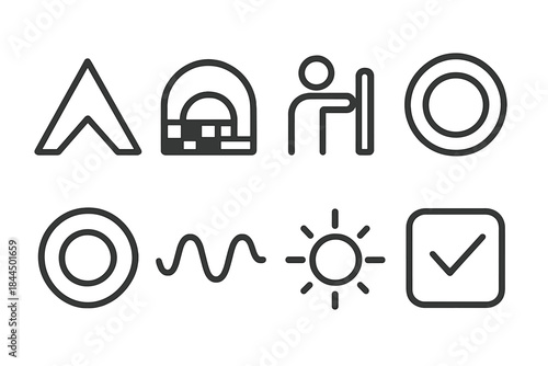 Engagement Icons Design. Top engagement instances linear set: attention peak node, focus arc tile, interaction bar, pulse line, highlight ring, activity wave, response cue, outcome