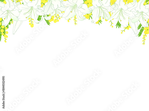 ゆりとミモザのフレーム⑤上部