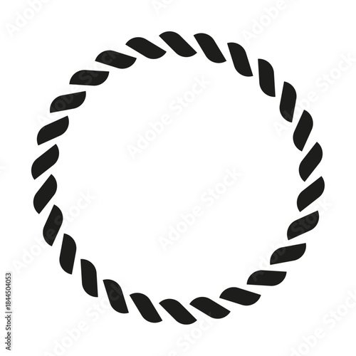 Minimalist rope icon circle sign pattern silhouette stock illustration