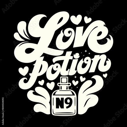 Love Potion No 9 bottle with hearts and stars potion bottle