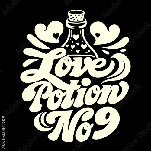 Love Potion No 9 bottle with hearts vector potion bottle