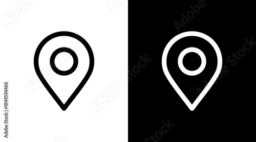 Location Pin With Icon Set Design