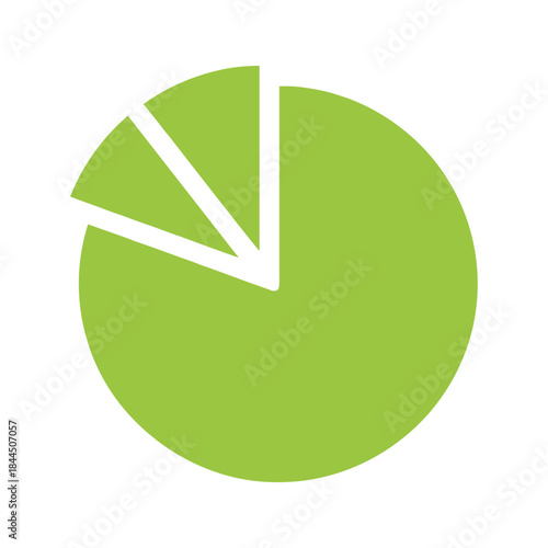Pie chart illustration with green slices
