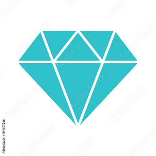Simple blue diamond icon on white background