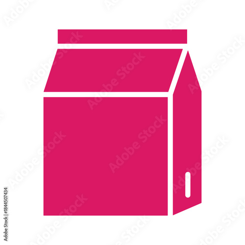 Milk carton icon in pink color