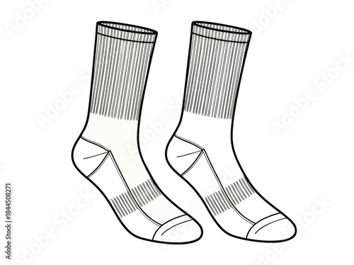 Pair of White Athletic Crew Socks.
