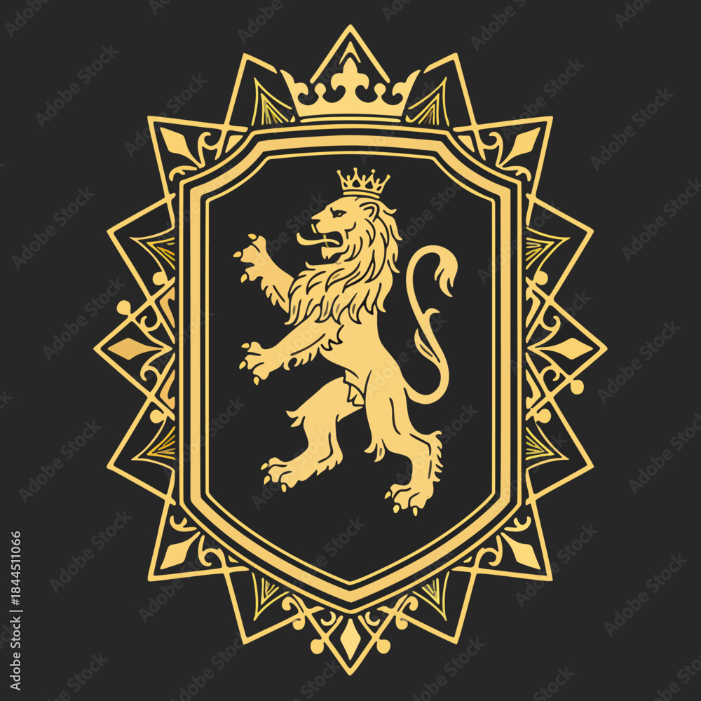 Obraz premium classic and elegant lion shield logo for a strong and professional company 
