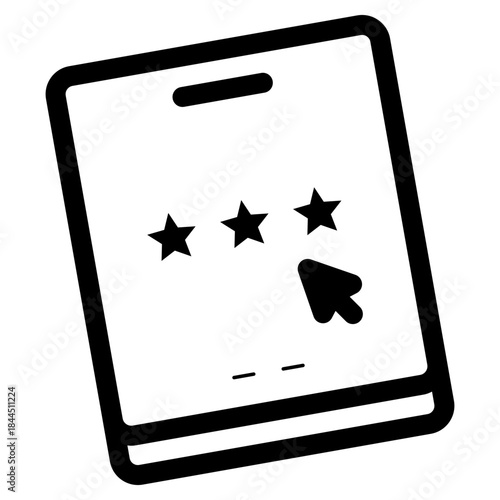 rating stars on computer tablet icon