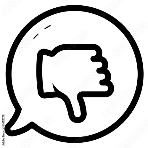thumb down disapproval response icon