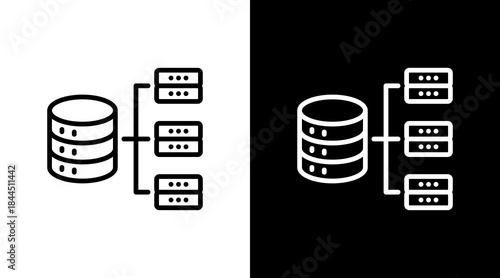 Database Structure With Icon Set Design