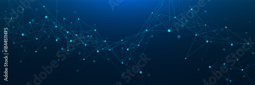 Abstract digital background with connecting dots and lines. Futuristic network connection and big data visualization. Design for scientific, chemistry, science and technology. Vector