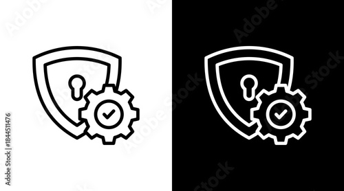 Security Shield With Icon Set Design