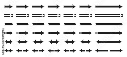 Black Arrow Direction Signs - Arrow icon vector illustration. 