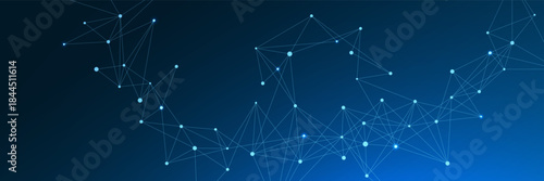 Global network connection with dots and lines. Minimalist network communication and big data visualization. Suitable for internet technology and science. Vector