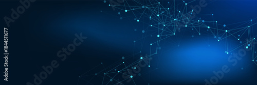 Futuristic internet connection with connecting dots lines or plexus. Minimalist communication template design. Suitable for digital network, science and technology. Vector