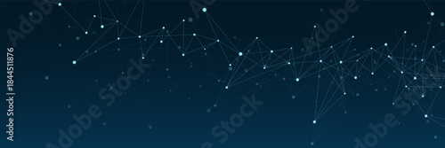 Modern technology network connection banner background. Minimalist big data visualization design with plexus. Suitable for medical, chemistry, science and technology. Vector