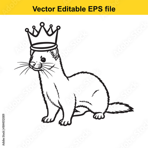 Cartoon ferret wearing a crown