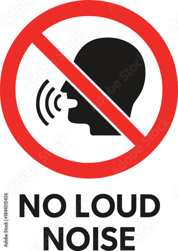 No loud noise sign silence quiet zone no shouting