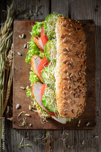 Tasty and homemade sandwich...