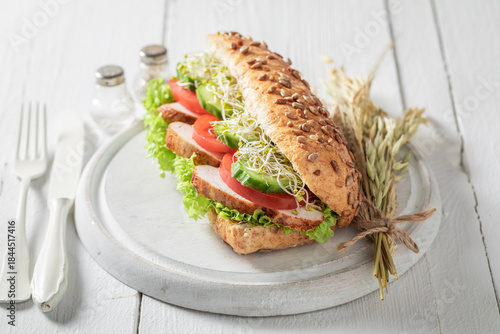Tasty and homemade sandwich...