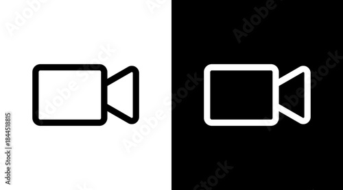 Video Camera With Icon Set Design