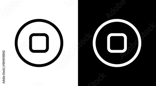 Stop Button With Icon Set Design