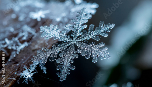 Snowflake on Ice Crystal