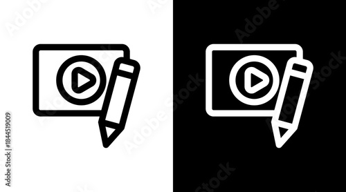 Video Edit With Icon Set Design