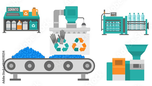 Recycling machinery set for efficient waste management
