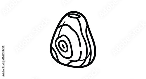 Simple line drawing of a rock or stone