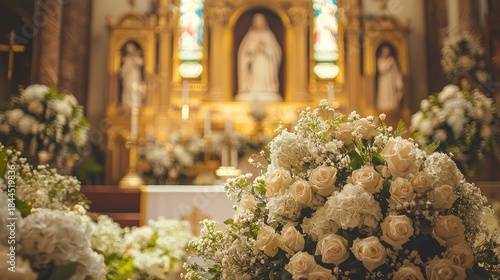 Floral arrangement altar church