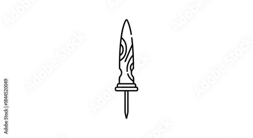 Simple line drawing of a decorative nail