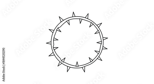 Simple line drawing of a circle with sharp spikes