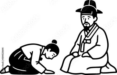 Traditional Korean Bow Sebae Gesture