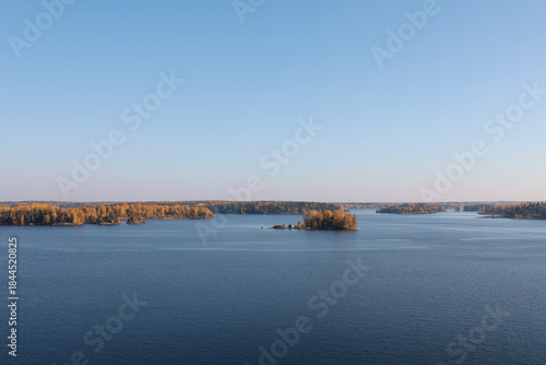Autumn view of Lake Saimaa, located in southeastern Finland