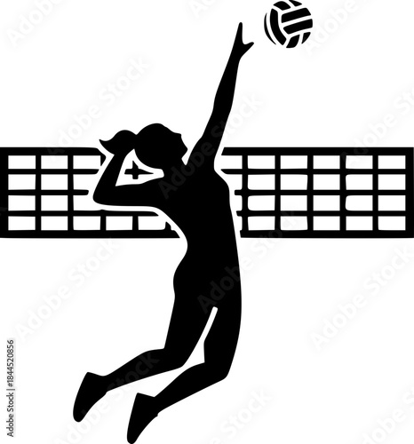 Volleyball Player Serving Silhouette