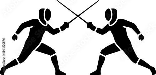 Quadro su tela Fencing Sport Duel Silhouette