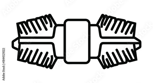 Simple line drawing of a mechanical component