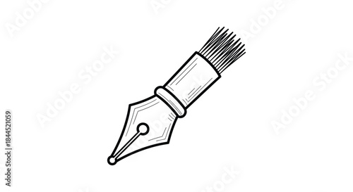 Fountain pen nib illustration on white background