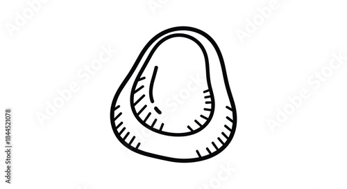 Simple line drawing of a pear fruit