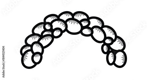 Black and white chain illustration on white background