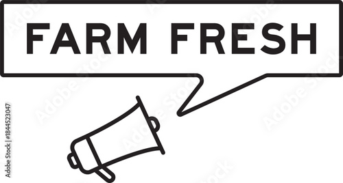 Megaphone icon with speech bubble in word farm fresh on white background