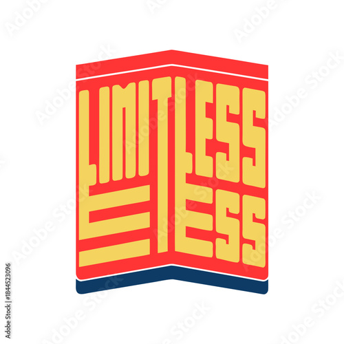 Yellow limitless text on red and blue banner vector
